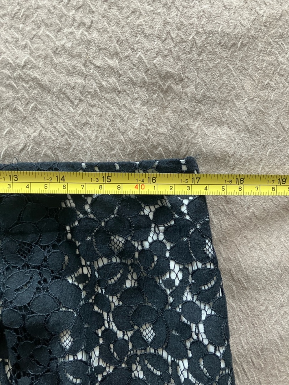 Talbots Black Lace A-Line Skirt Size 12 Cotton Blend Lined Knee Length Classic - Picture 10 of 13